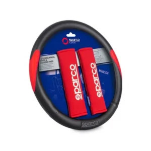 SPARCO CUBRE VOLANTE CINTURON SPC1116KRD KIT ROJO
