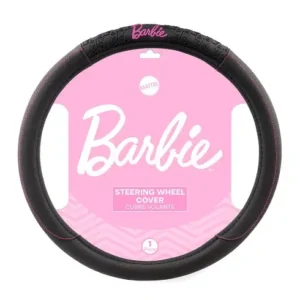 CUBRE VOLANTE BARBIE NEGRO/COSTURA ROSA 002